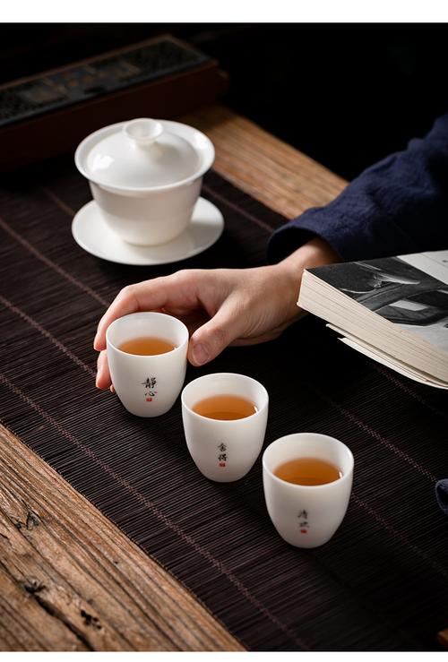 高档德化羊脂玉白瓷功夫茶具套装家用陶瓷泡茶盖碗茶壶茶杯礼盒装